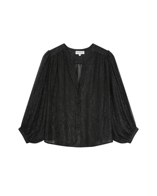Blouse transparente lurex noir Tarzy