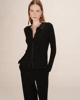 Fitted lurex cardigan black Teller