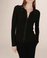Fitted lurex cardigan black Teller
