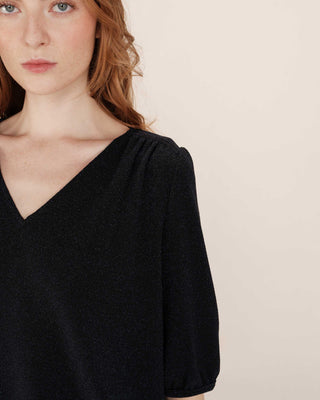 Top manches 3/4 en lurex marine Timide