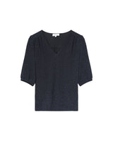 Top manches 3/4 en lurex marine Timide