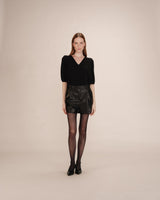 Top manches 3/4 en lurex noir Timide