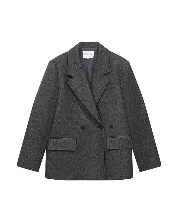 Blazer manteau laine anthracite Thomas