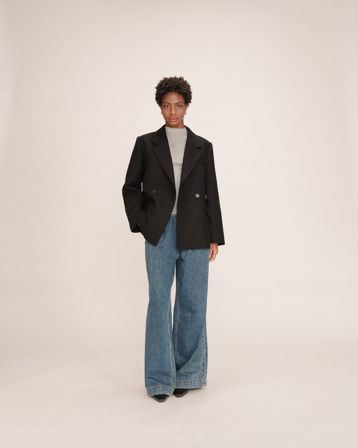 Blazer manteau laine noir Thomas