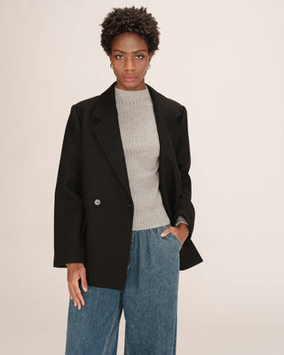 Blazer manteau laine noir Thomas