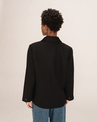 Blazer manteau laine noir Thomas