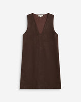 Robe courte sans manches en suédine chocolat Anaya