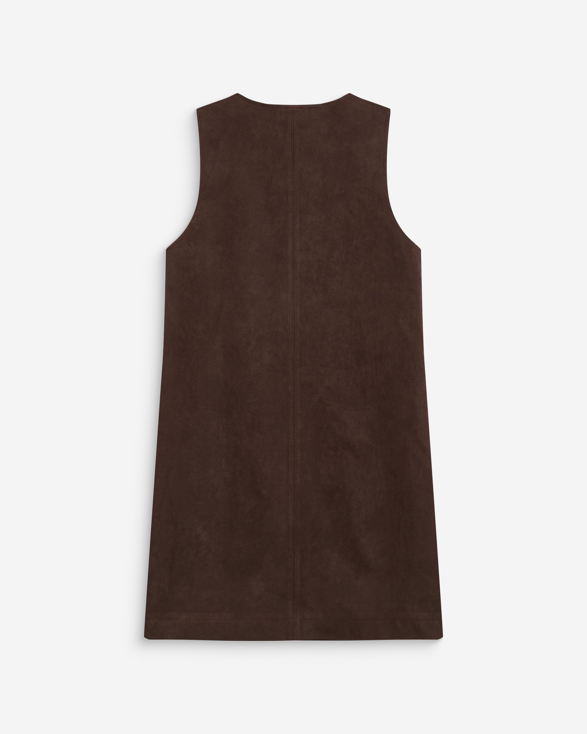 Robe courte sans manches en suédine chocolat Anaya