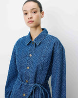 Vestido camisero corto en denim mediumblue Alizee