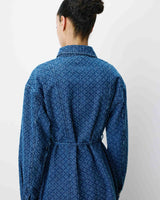 Vestido camisero corto en denim mediumblue Alizee