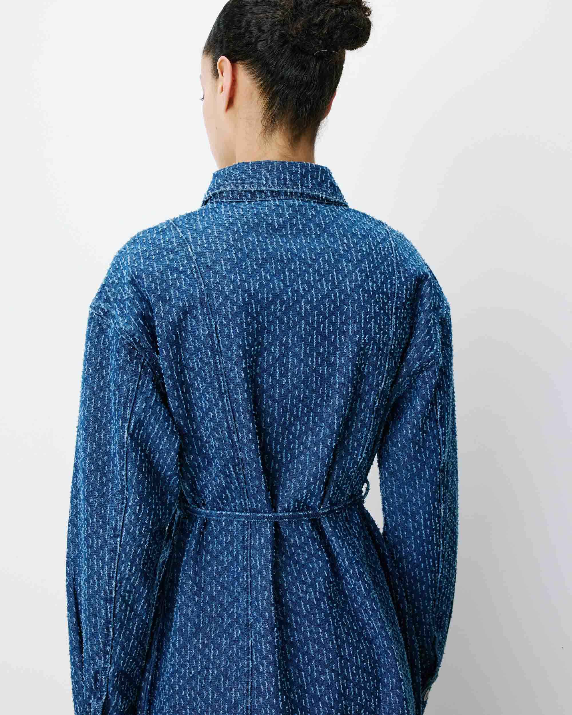 Vestido camisero corto en denim mediumblue Alizee