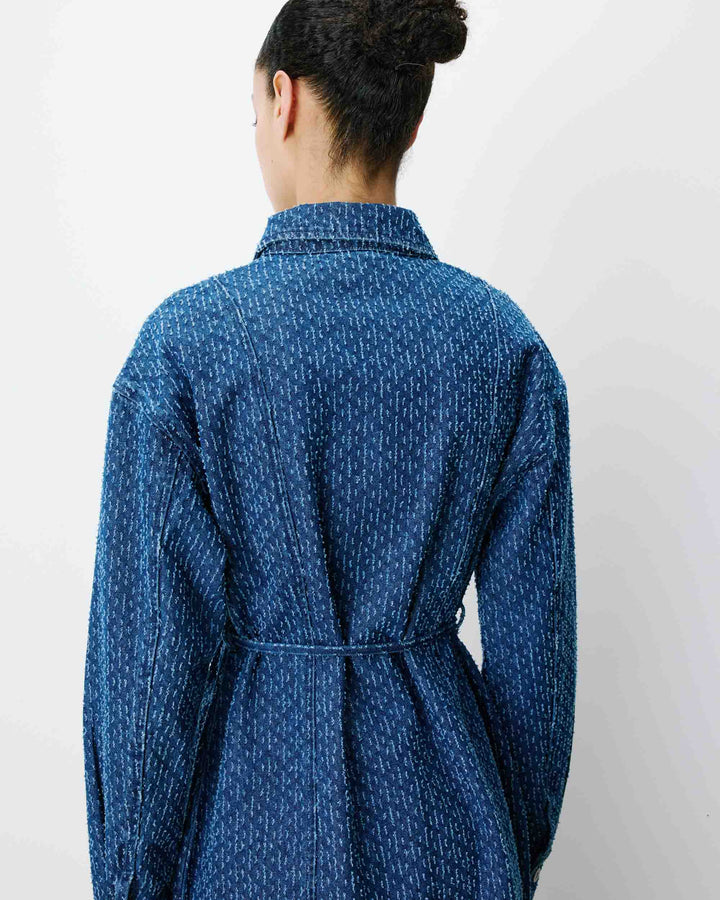 Vestido camisero corto en denim mediumblue Alizee