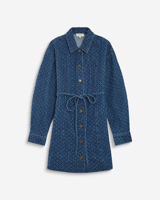 Vestido camisero corto en denim mediumblue Alizee