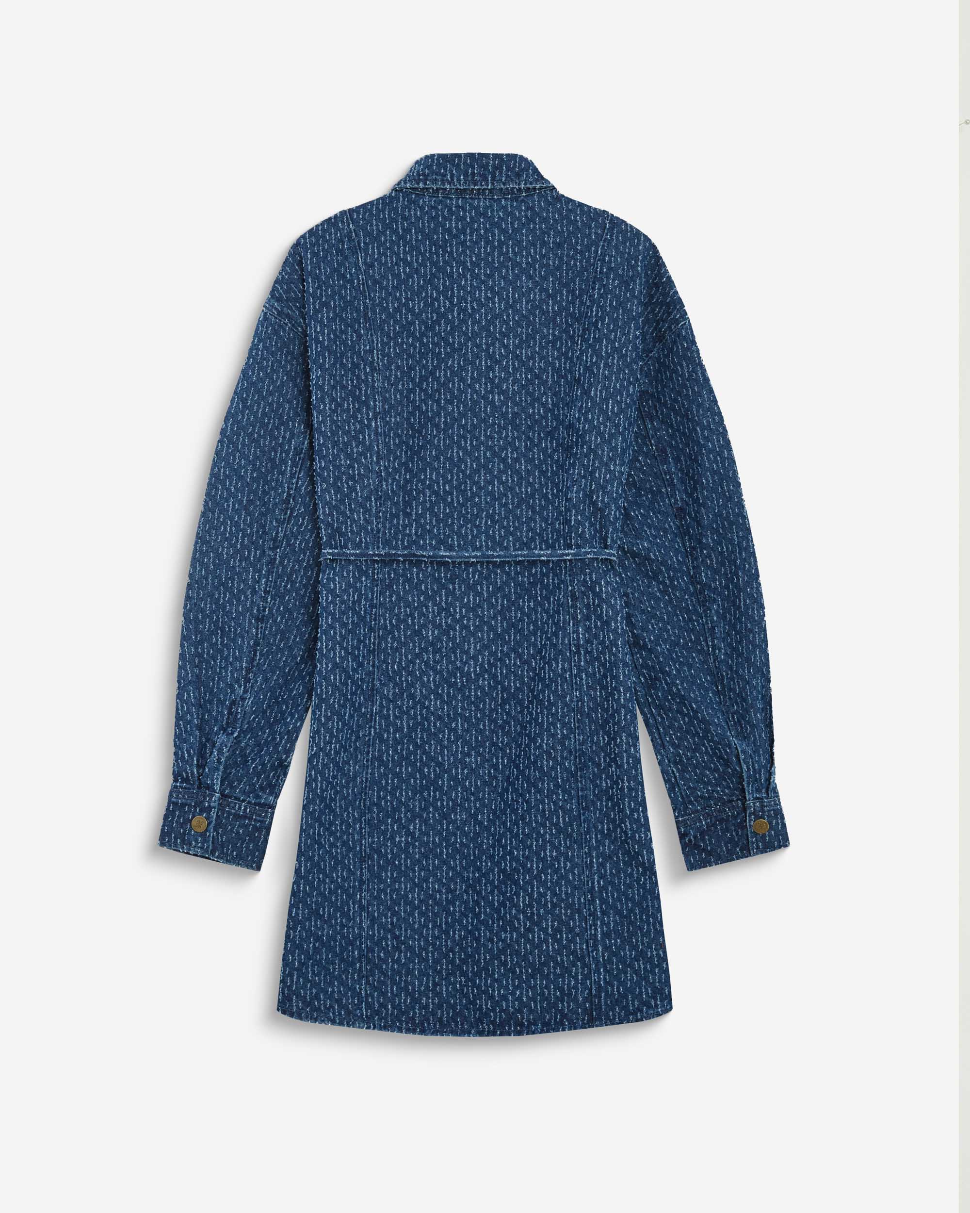 Vestido camisero corto en denim mediumblue Alizee