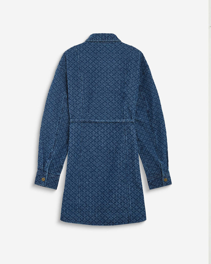 Vestido camisero corto en denim mediumblue Alizee