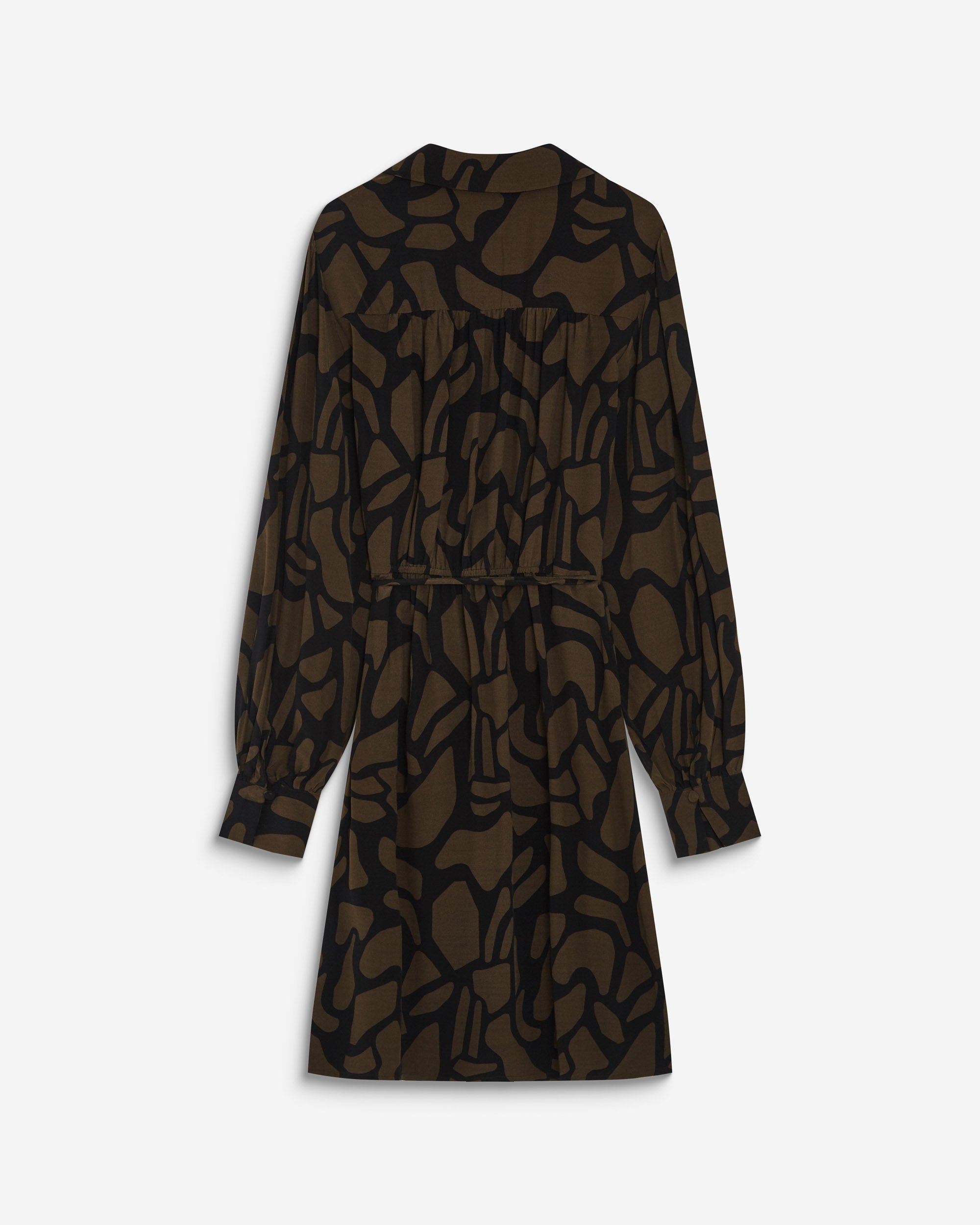 Robe courte portefeuille à motif kaki Anika