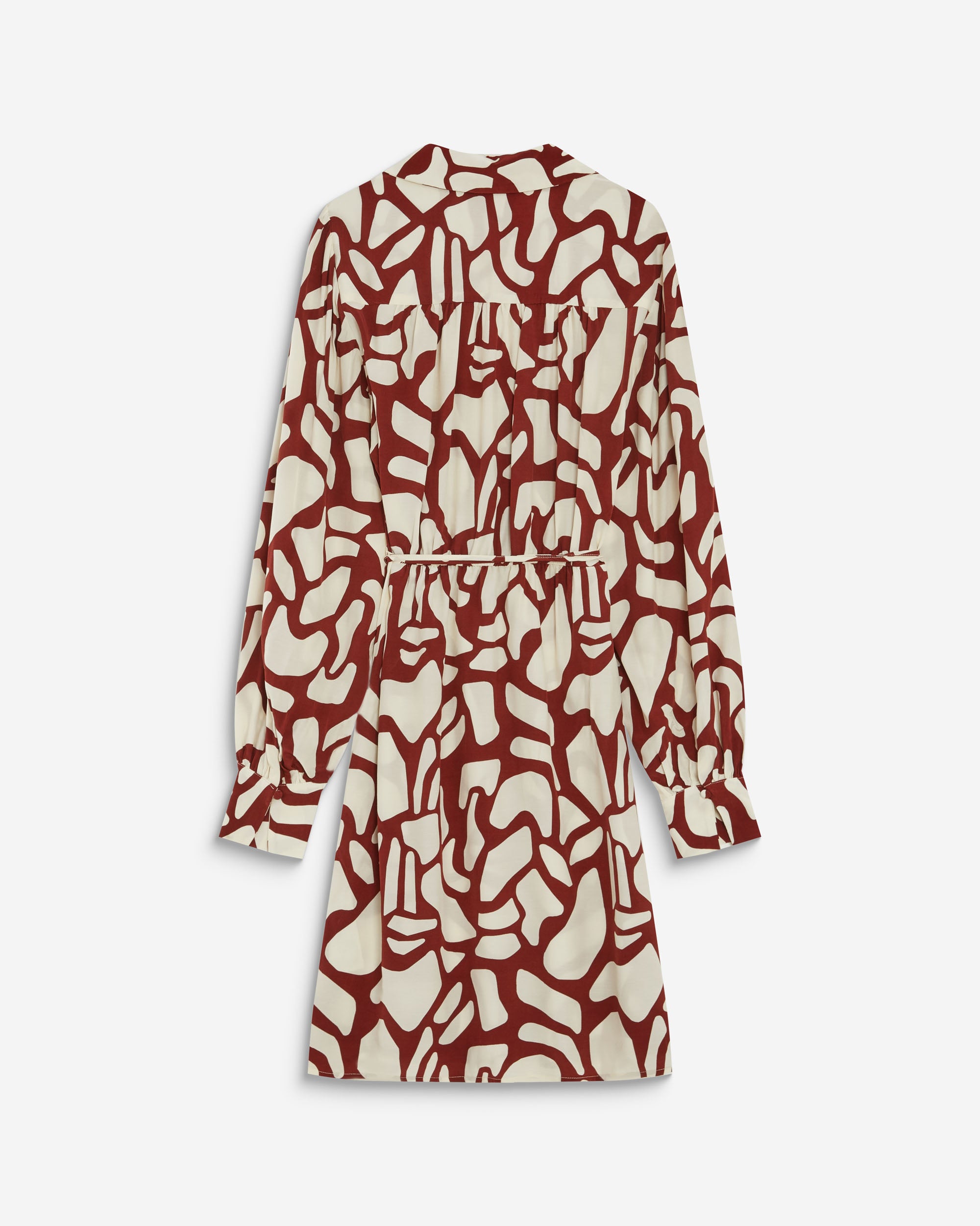 Robe courte portefeuille à motif terracotta Anika