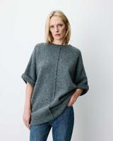 Robe courte en maille manches kimono anthracite Alinae