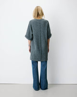 Robe courte en maille manches kimono anthracite Alinae