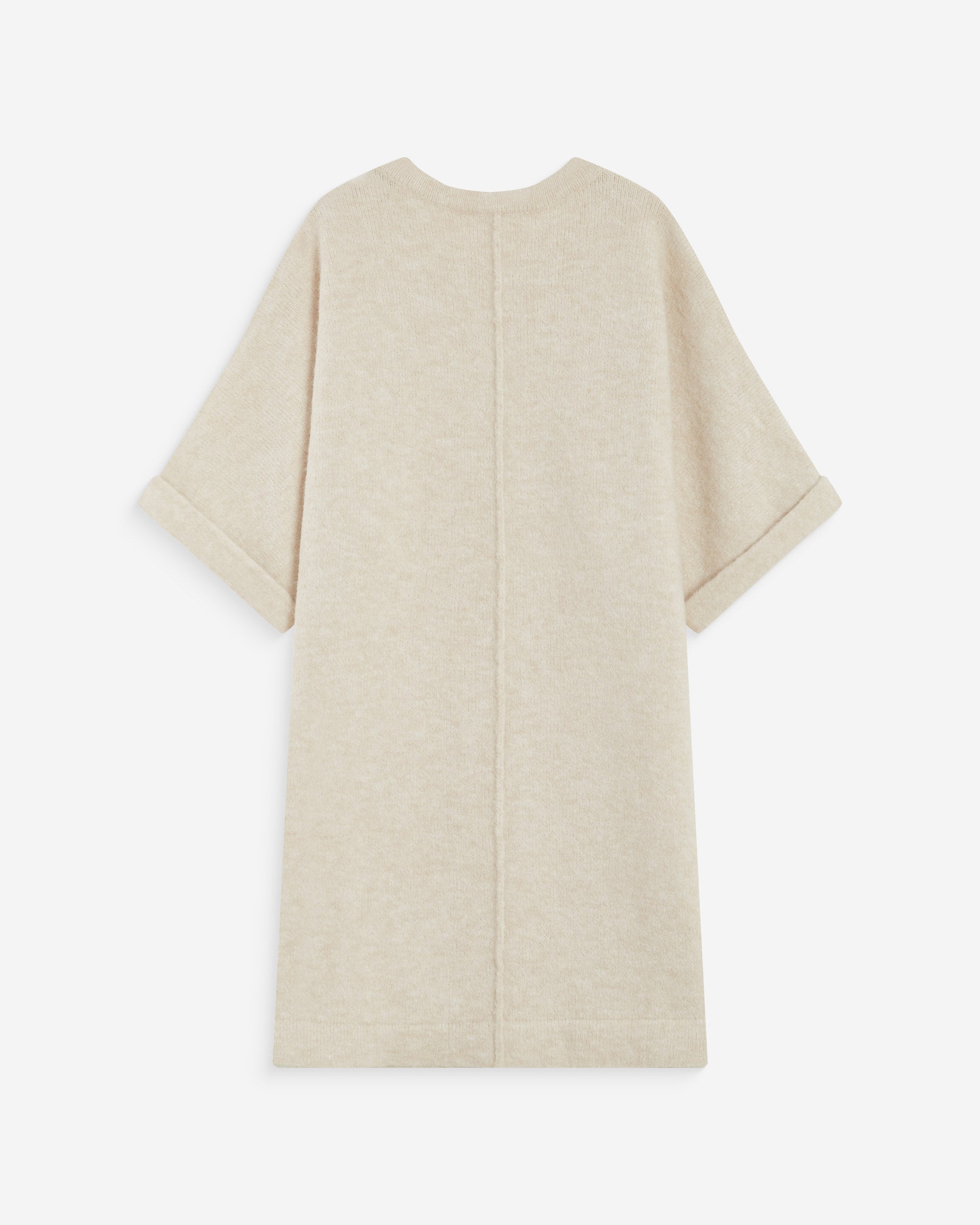 Robe courte en maille manches kimono sable Alinae