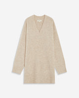 Vestido corto de punto oversize beige Airina