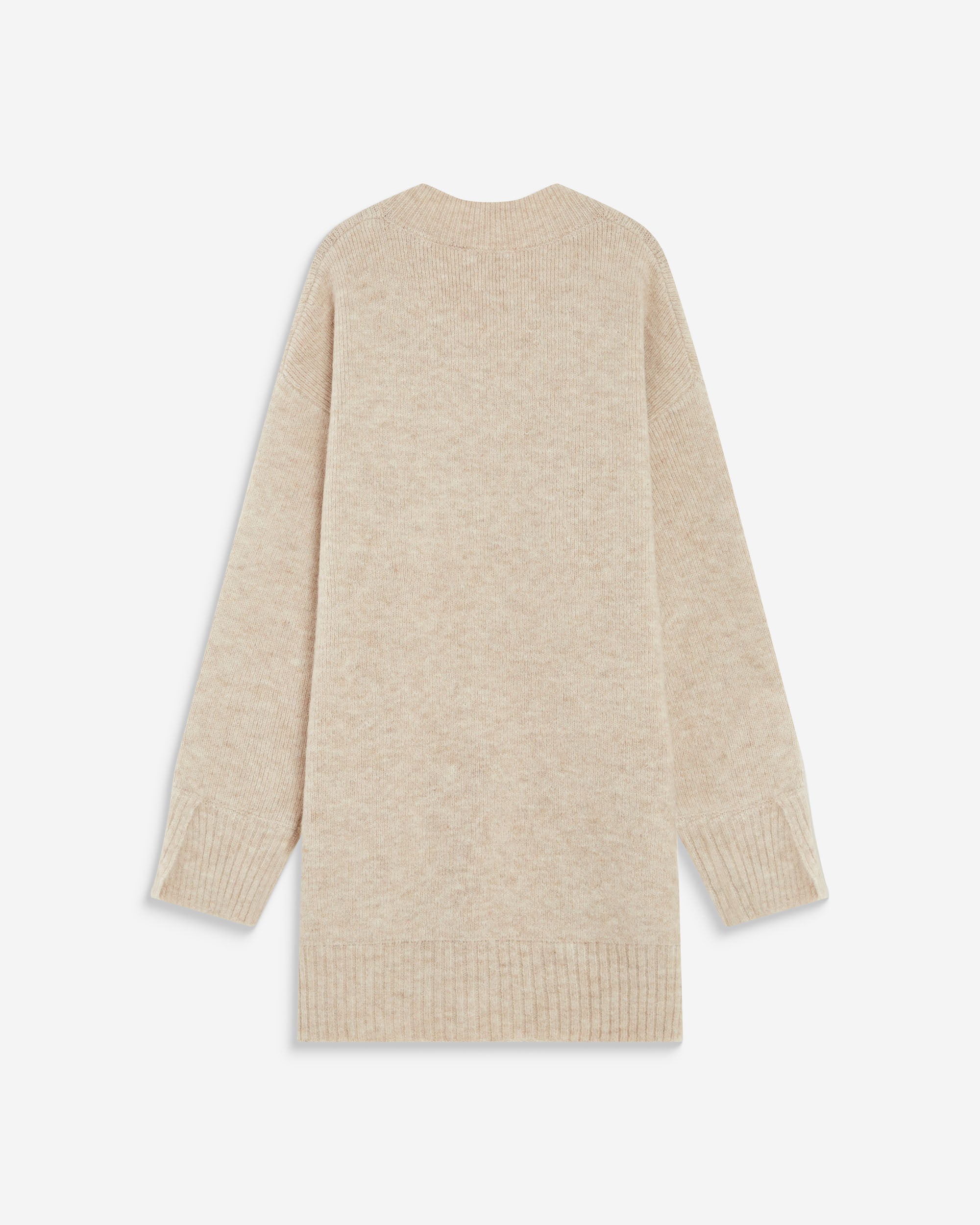 Vestido corto de punto oversize beige Airina