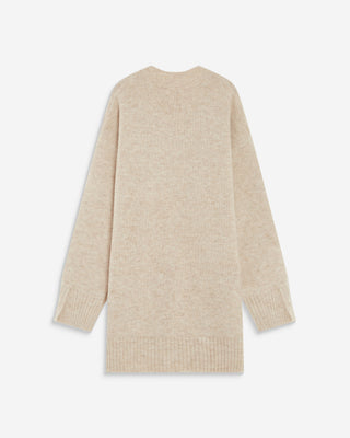Vestido corto de punto oversize beige Airina