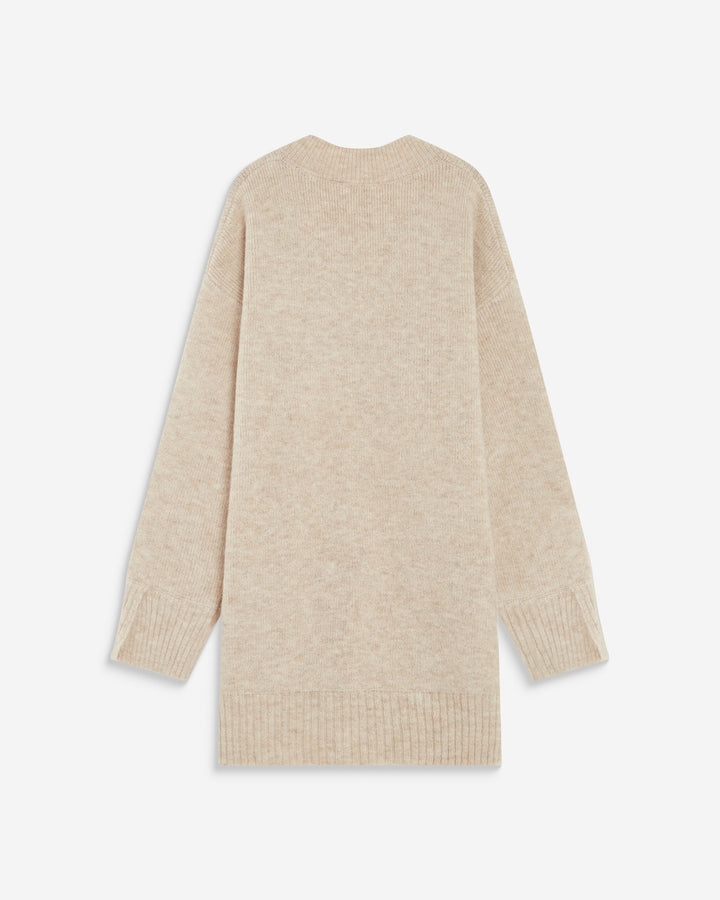 Vestido corto de punto oversize beige Airina