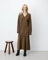 Vestido corto de punto oversize chocolat Airina