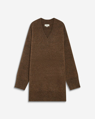 Vestido corto de punto oversize chocolat Airina