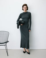 Vestido largo de punto anthracite Alexandra