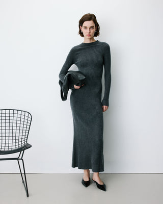Vestido largo de punto anthracite Alexandra