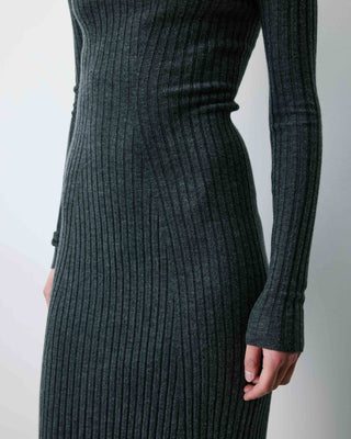 Vestido largo de punto anthracite Alexandra