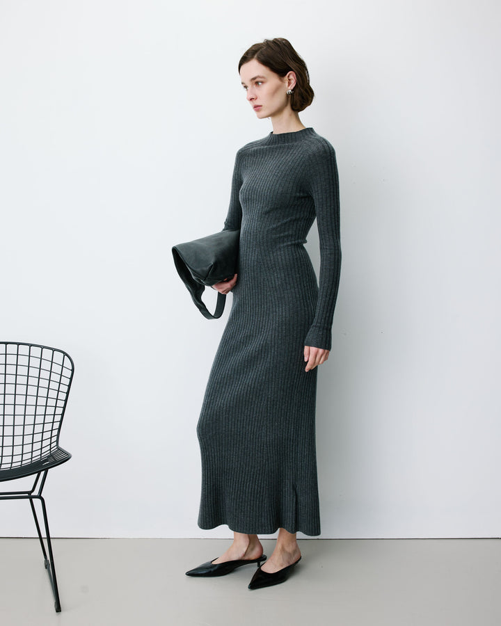 Vestido largo de punto anthracite Alexandra