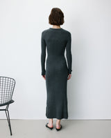 Vestido largo de punto anthracite Alexandra