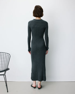 Vestido largo de punto anthracite Alexandra