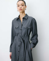 Vestido camisero largo anthracite Arella