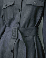 Vestido camisero largo anthracite Arella