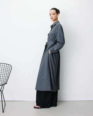 Vestido camisero largo anthracite Arella