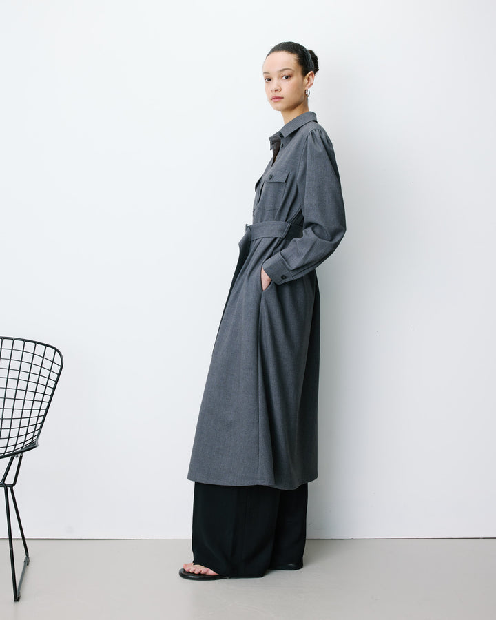 Vestido camisero largo anthracite Arella
