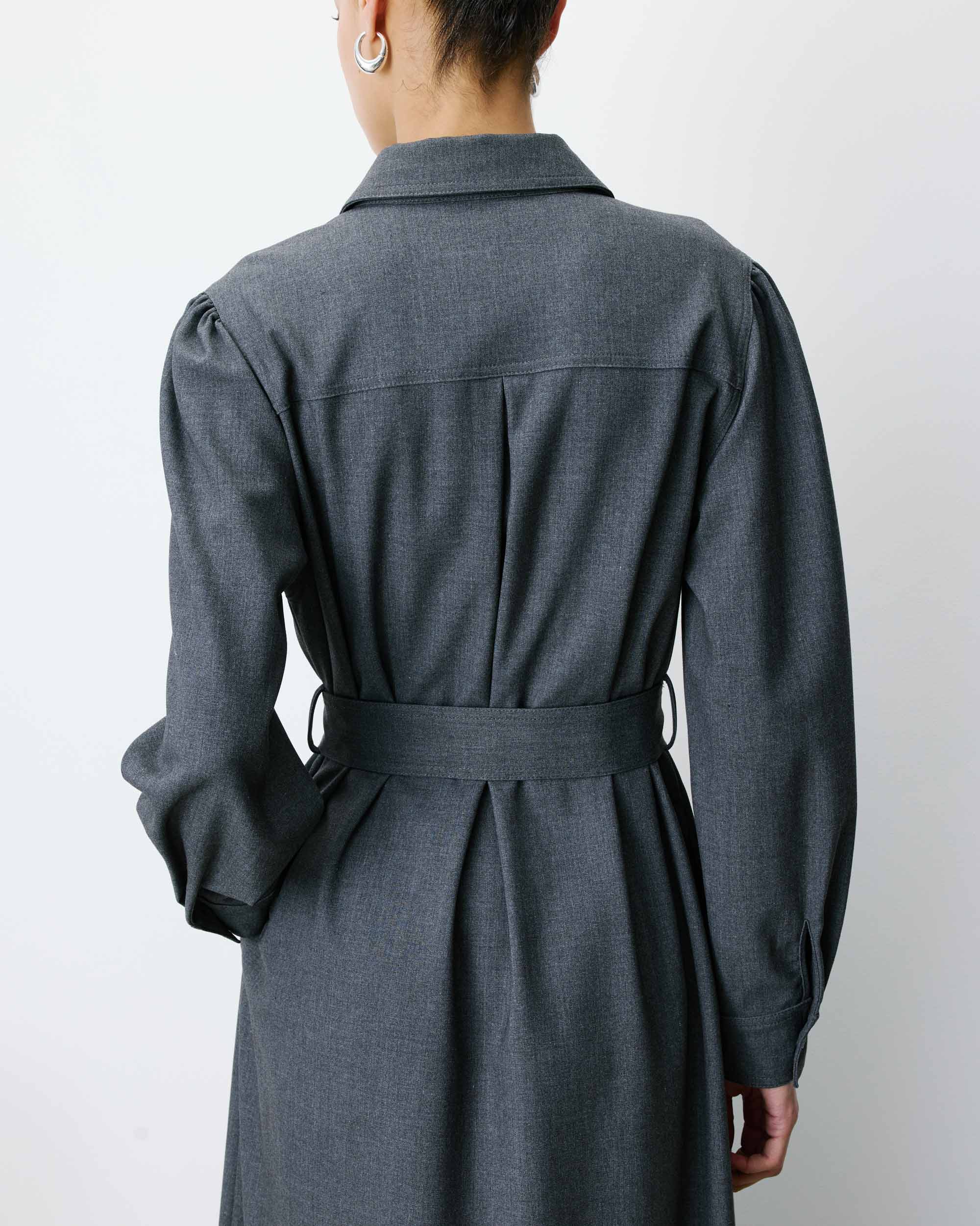 Vestido camisero largo anthracite Arella