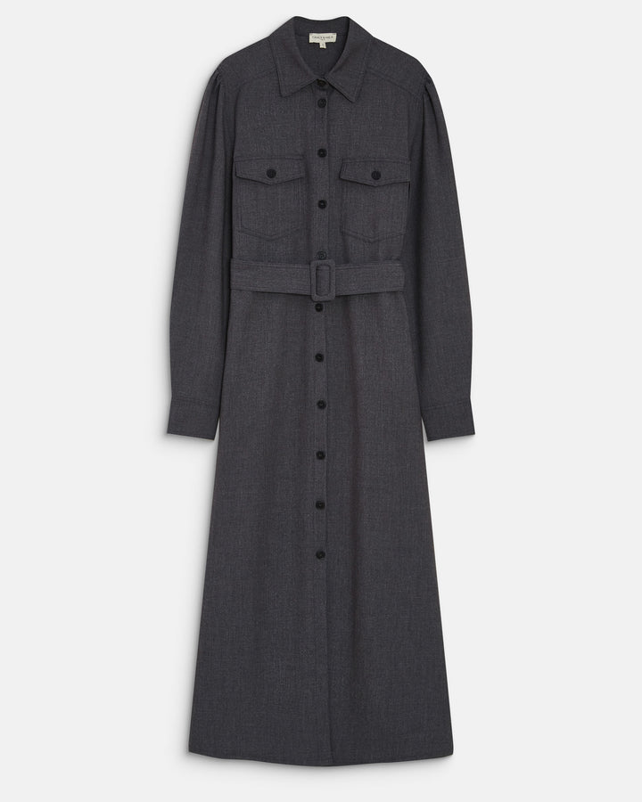 Vestido camisero largo anthracite Arella