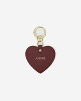 Porte-clés cœur en cuir cherry Aria