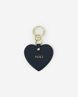 Porte-clés cœur en cuir marine Aria