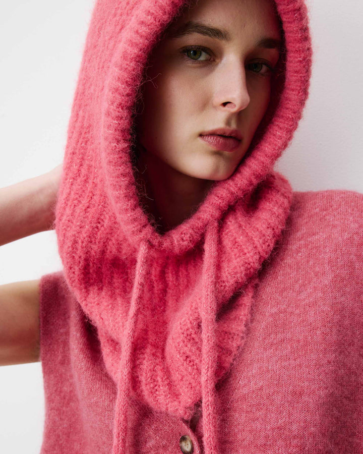 Pasamontañas de mezcla de lana blush Samourai