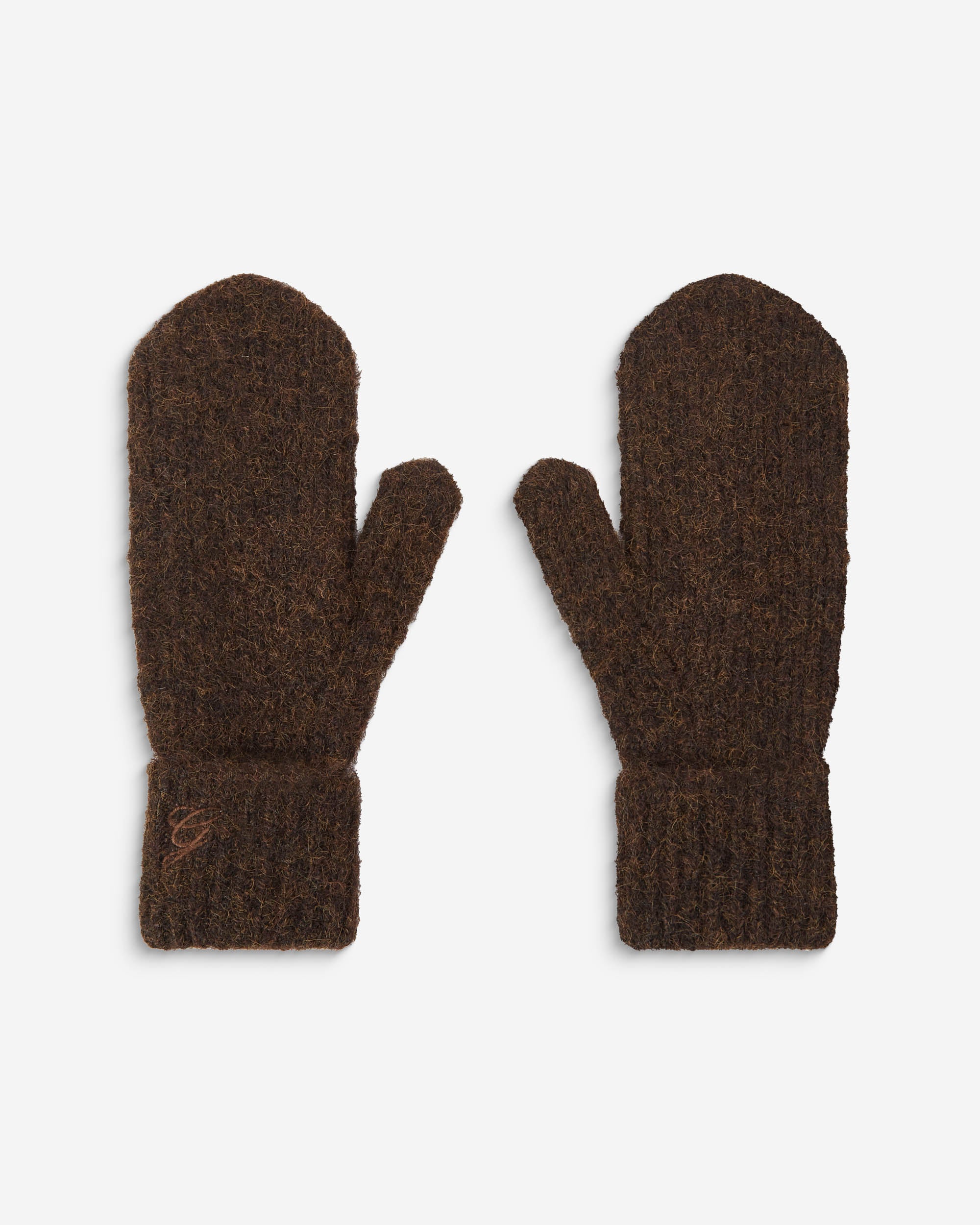 Manoplas de mezcla de lana chocolat Acajou