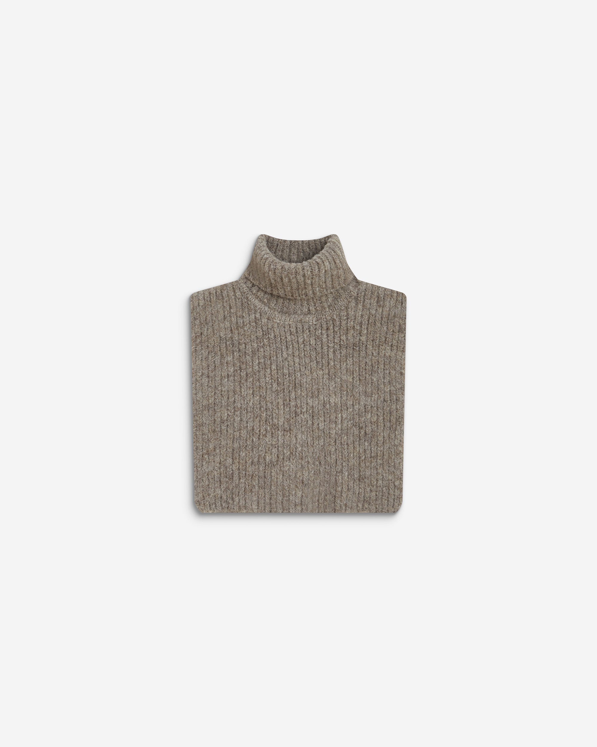 Cache-cou col roulé en maille taupe Ansel