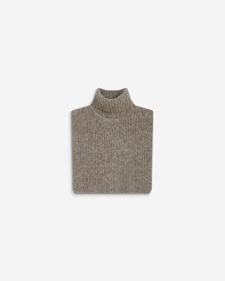 Cache-cou col roulé en maille taupe Ansel