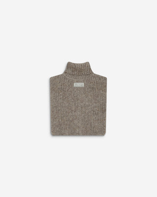 Cache-cou col roulé en maille taupe Ansel
