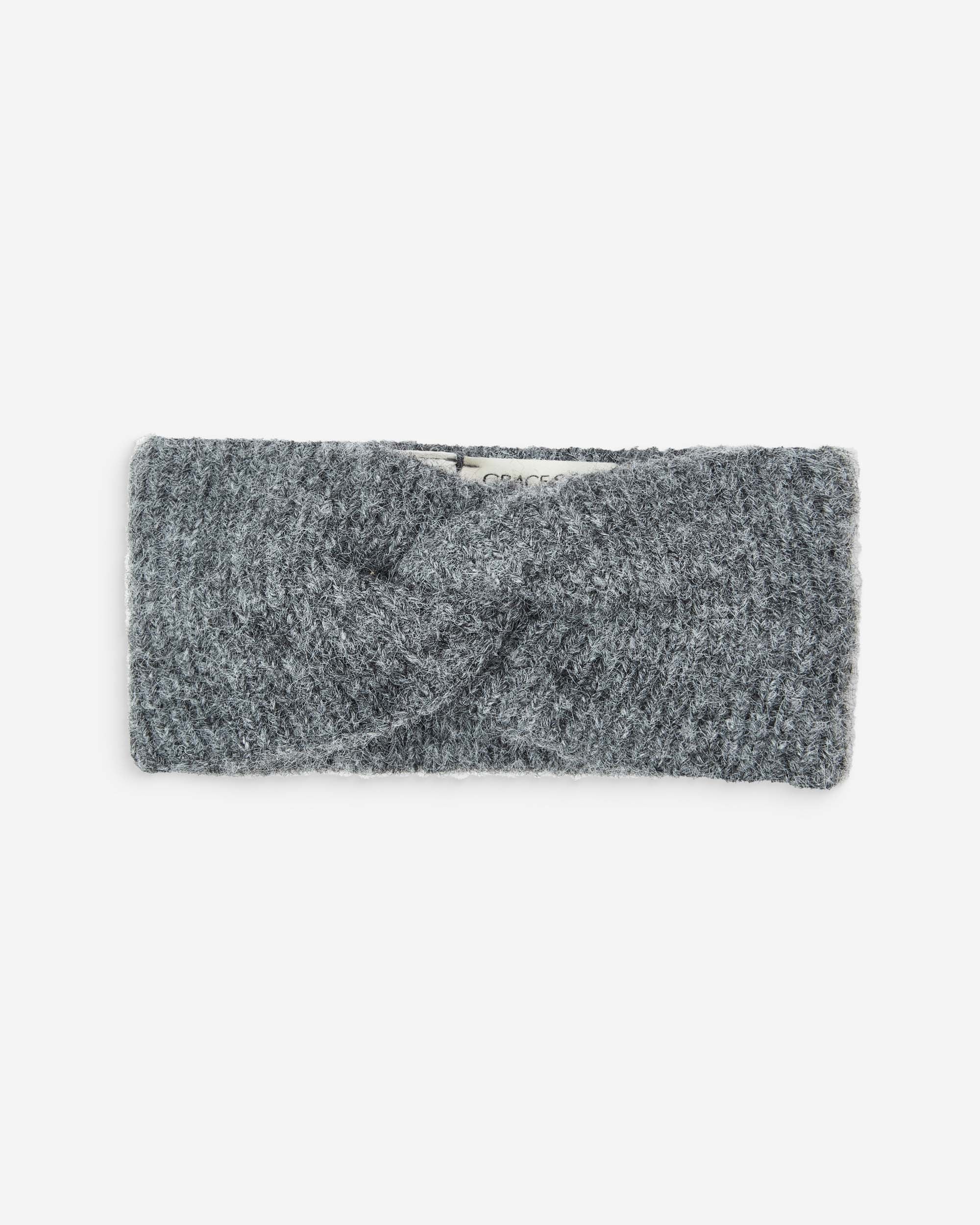 Bandeau croisé en maille anthracite Auden